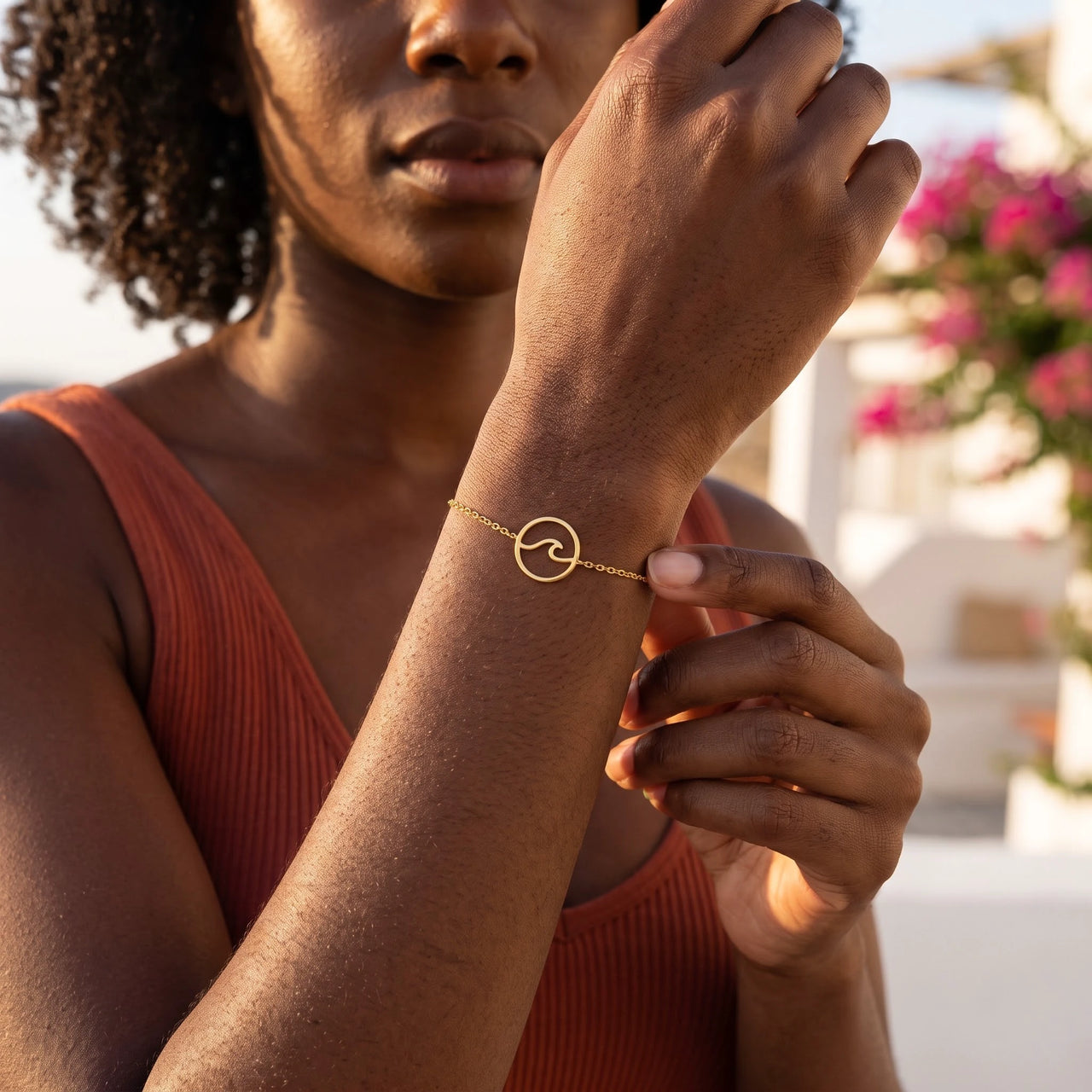 Wave bracelet — worn, everyday gesture, gold | SKU: 17429078-gold