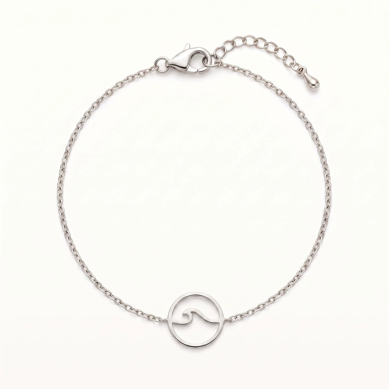 Little Wave Bracelet, silver bracelet | SKU: 17429078-white-gold