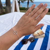 Thumbnail for Silver bracelet worn, showing its real size | SKU: 17429078-white-gold