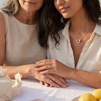 Thumbnail for Rose gold necklace offered as a gift between mother and daughter | SKU: 25535378-rose-gold