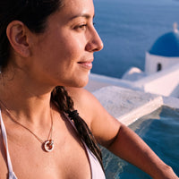 Thumbnail for Rose gold necklace worn by an infinity pool in Santorini | SKU: 25535378-rose-gold
