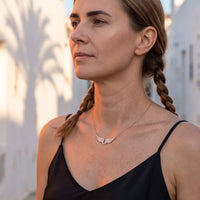 Thumbnail for Profile view of a woman wearing the rose gold necklace | SKU: 42002-rose-gold