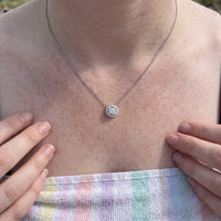 Thumbnail for Silver necklace worn, showing its real size | SKU: 33136351