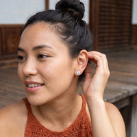 Thumbnail for Silver Classic Earrings, silver earrings — worn gesture | SKU: 5056659