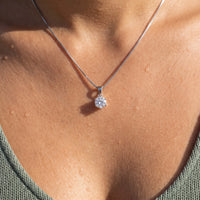 Thumbnail for Close-up of the silver necklace worn on the skin | SKU: 505665