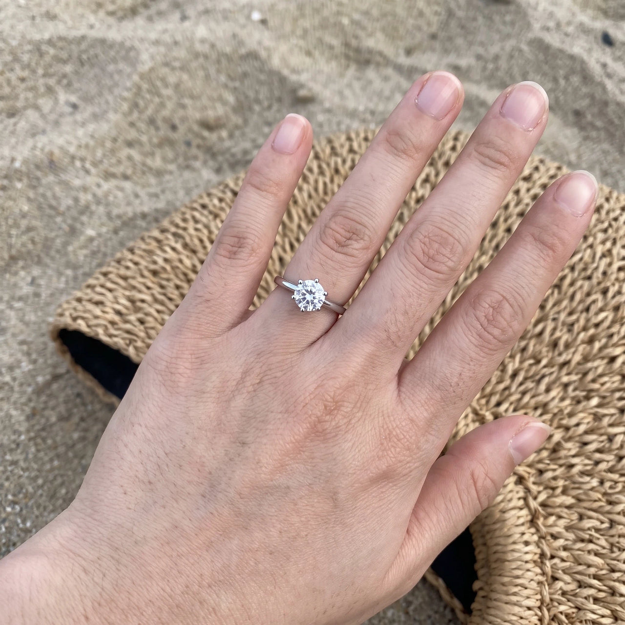Silver ring worn, showing its real size | SKU: 33759698-4.5-silver