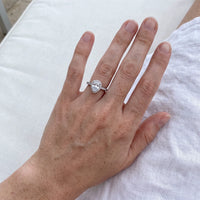 Thumbnail for Silver ring worn, showing its real size | SKU: 505162-4.5-silver