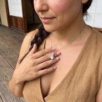 Thumbnail for Pendentif zircon — photo portée, geste du quotidien, argent | SKU: 6309048