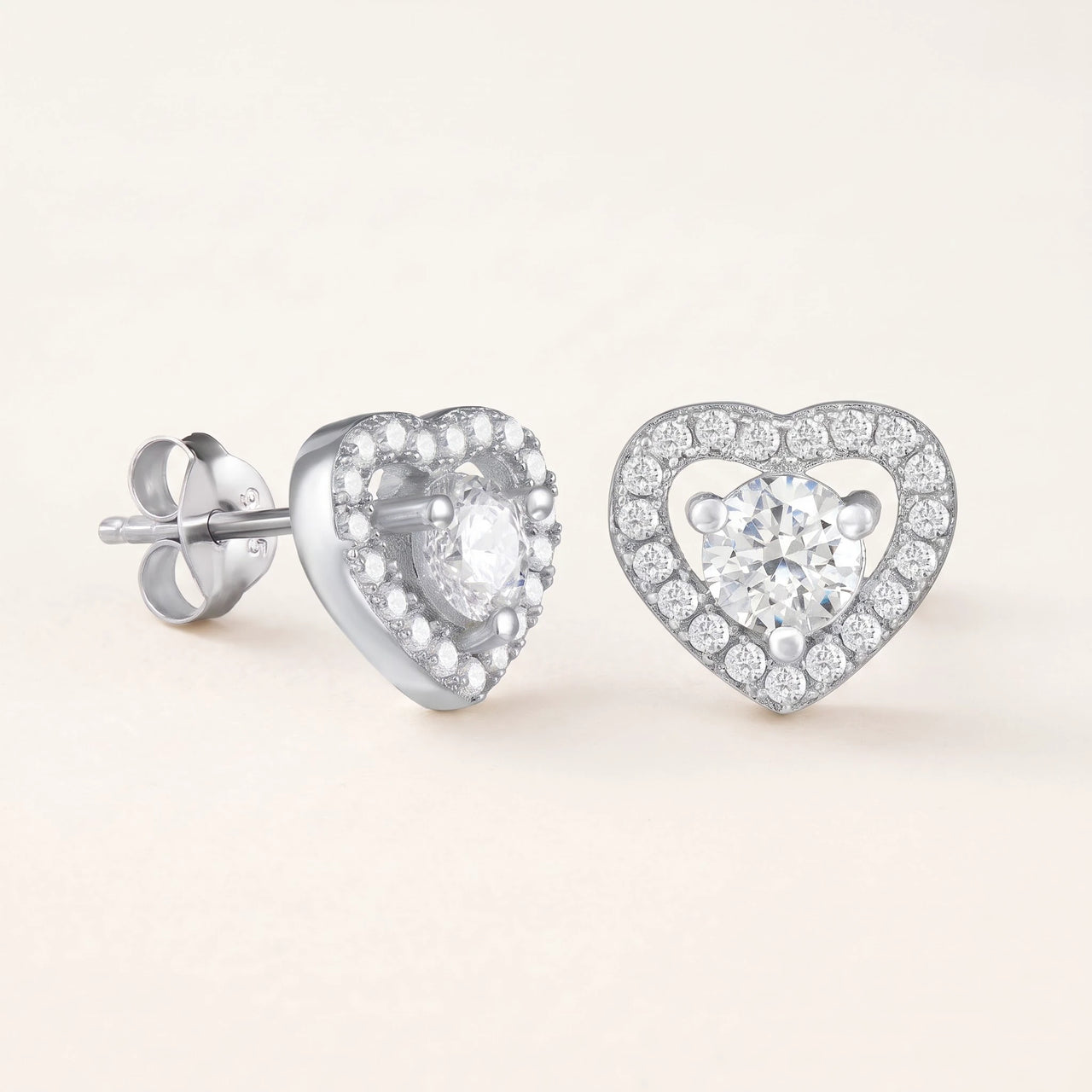 Silver Hearts Earrings, silver stud earrings | SKU: 1953493