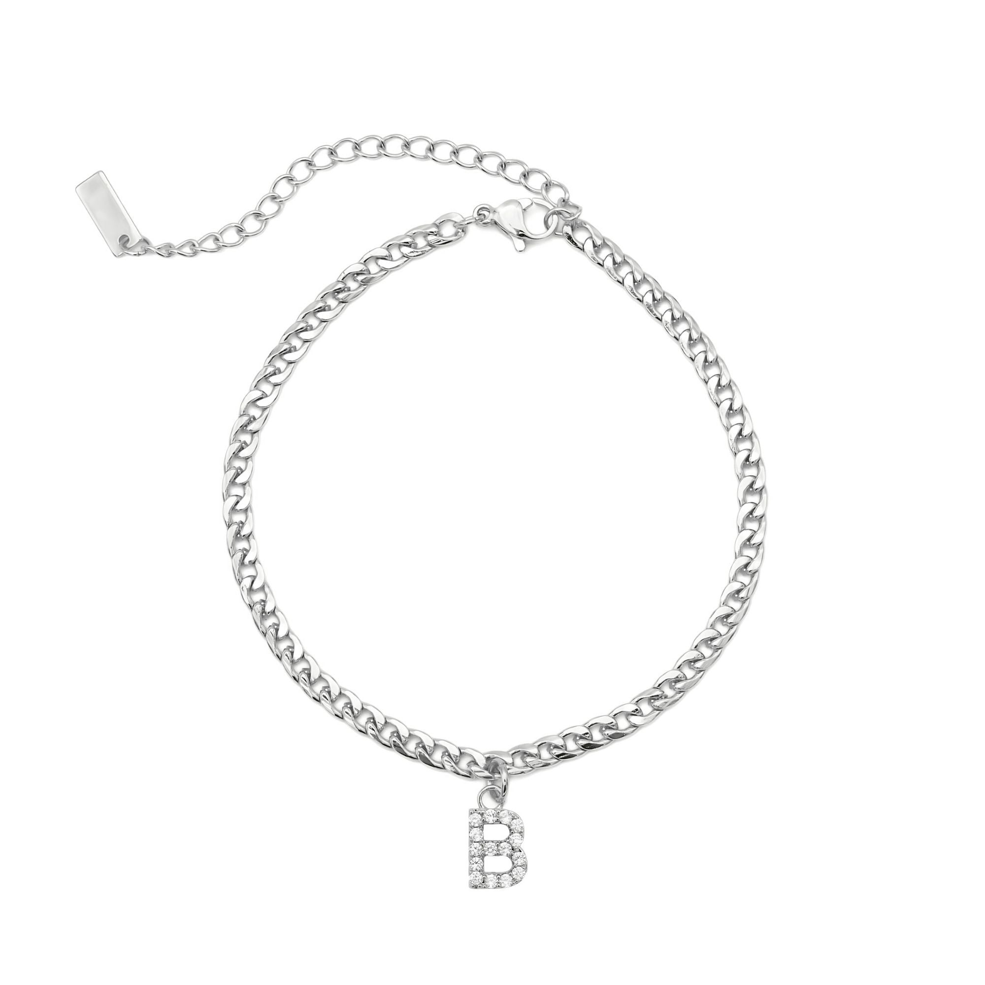 Silver Initial Anklet Ankle Bracelet Anklet for Women Silver