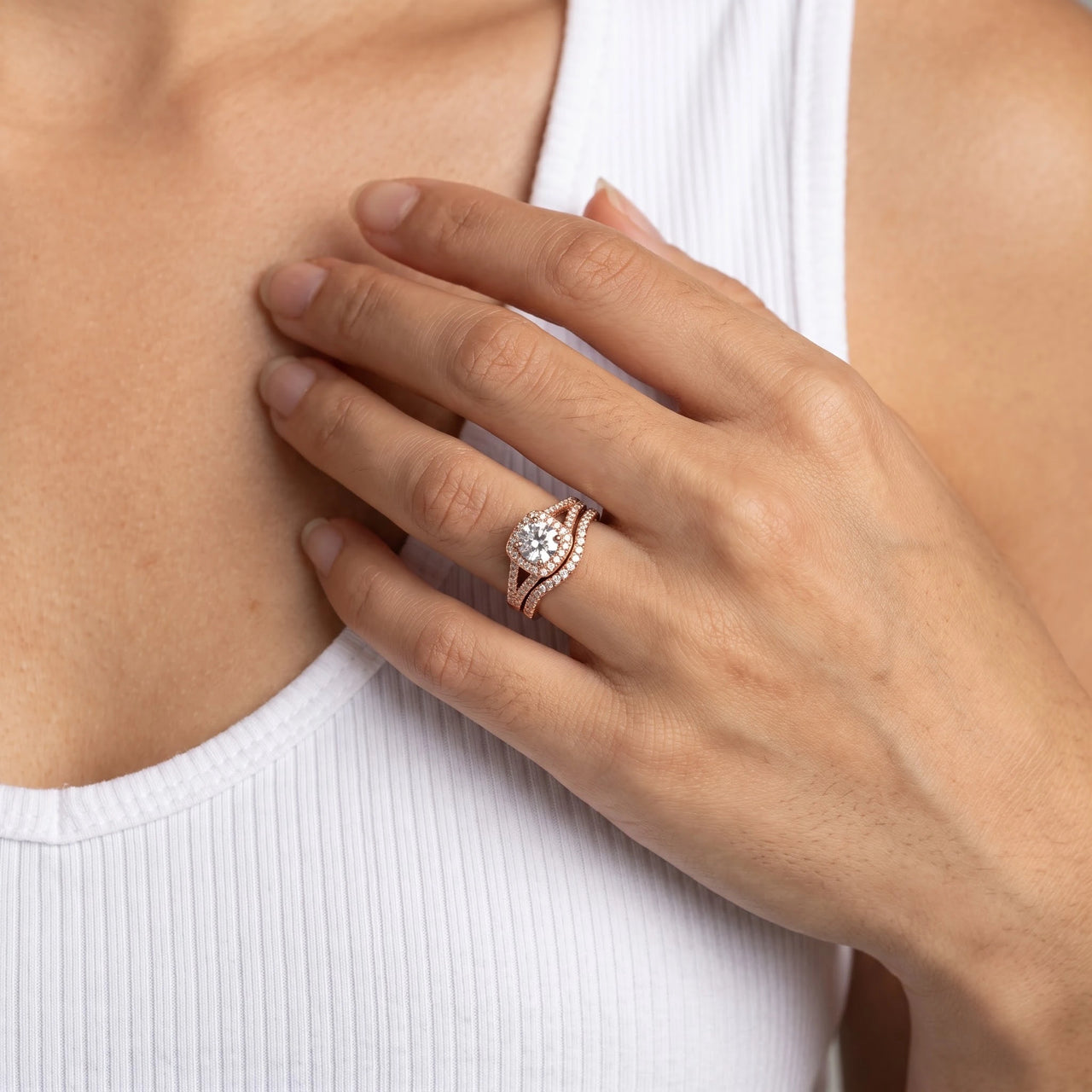 Close-up of the Rose Gold Majestic Ring worn | SKU: 497080-4.5-rose-gold