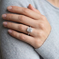 Thumbnail for Close-up of the Silver Rectangle Ring worn | SKU: 1969566-4.5-silver
