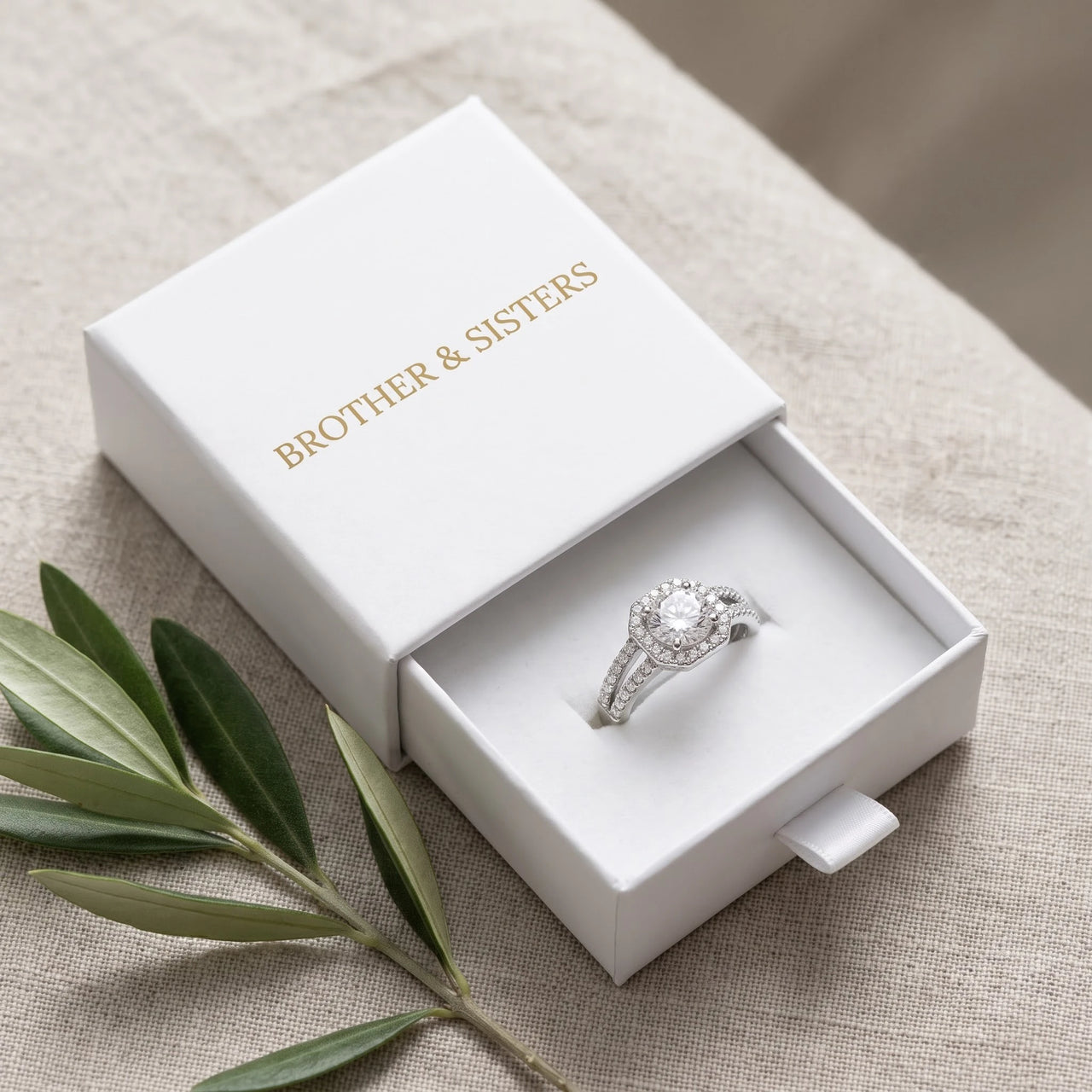 Silver Square Ring, silver ring — gift box | SKU: 346060-4.5-silver