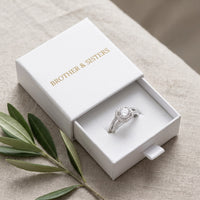 Thumbnail for Silver Square Ring, silver ring — gift box | SKU: 346060-4.5-silver
