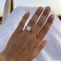 Thumbnail for Silver Square Ring worn, showing its real size | SKU: 346060-4.5-silver