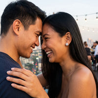 Thumbnail for A couple on a date, she wears the silver ring | SKU: 505185-white
